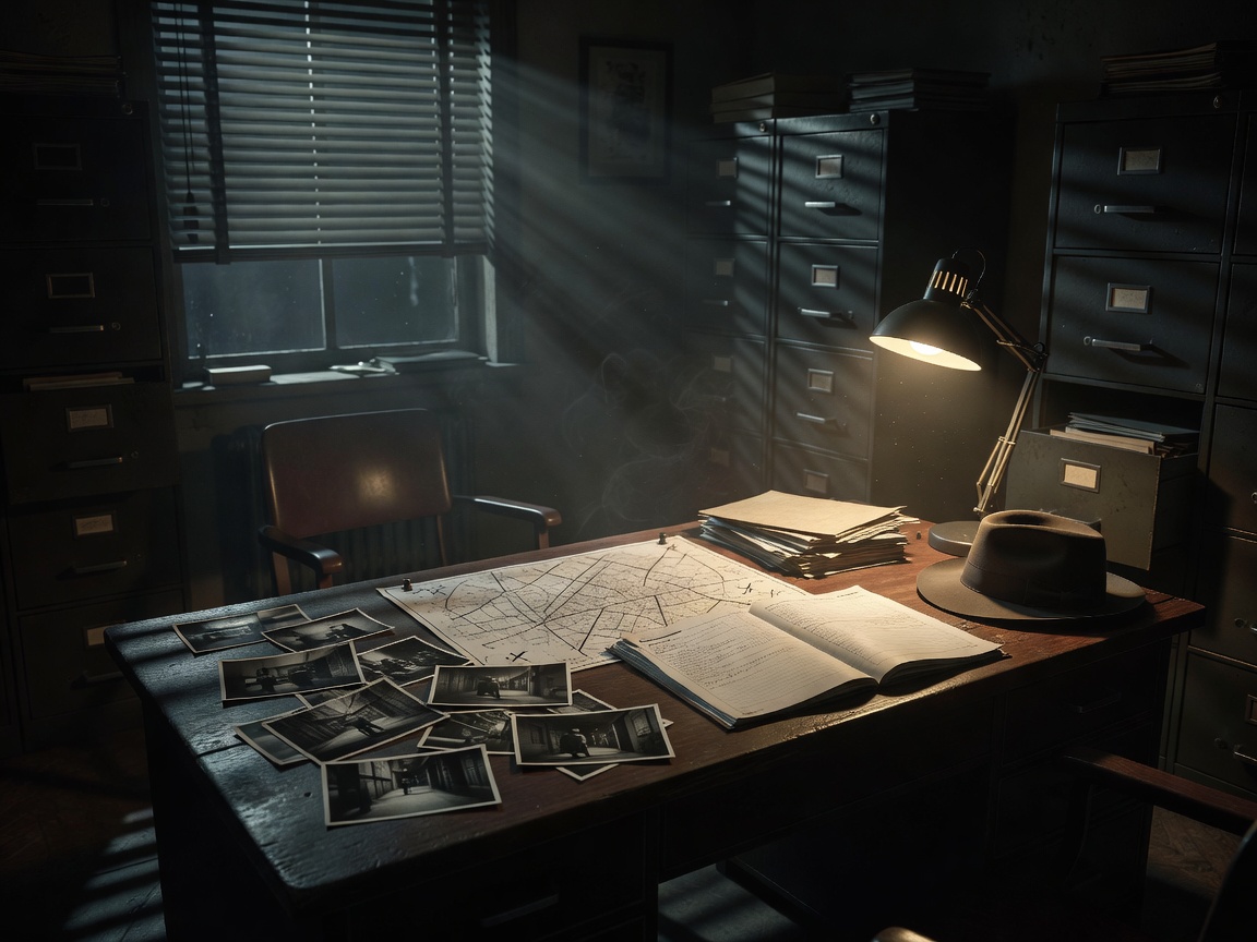 Cinematic investigation atmosphere representing Detective Slot