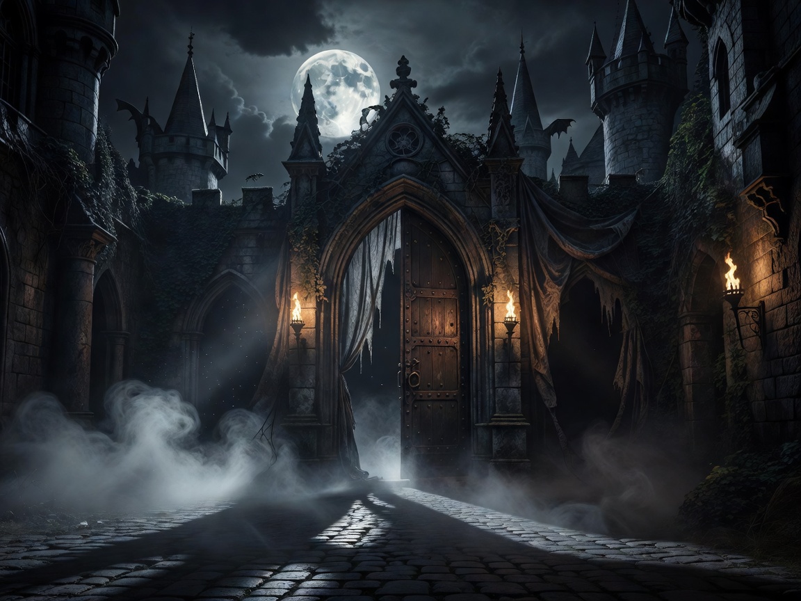 Cinematic gothic atmosphere representing Dracula Slot